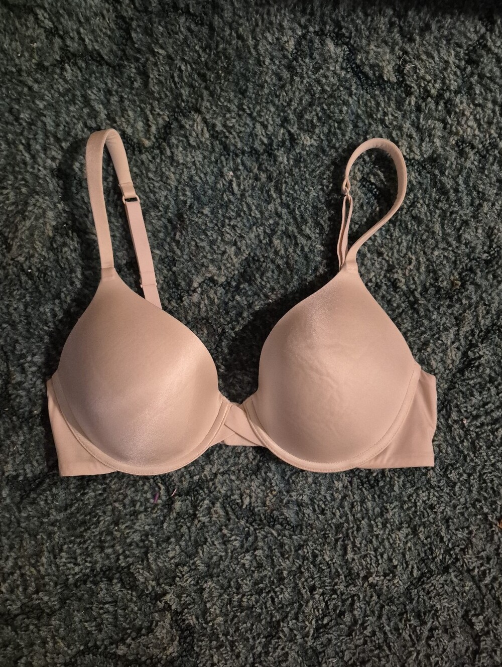 Victoria's Secret Full Coverage Bra Satin Ivory Off White 36C